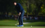 30 September 2016; Rory McIlroy of Europe watches his putt on the 14th green during the morning Foursomes Matches against Phil Mickelson and Rickie Fowler of USA at The 2016 Ryder Cup Matches at the Hazeltine National Golf Club in Chaska, Minnesota, USA. Photo by Ramsey Cardy/Sportsfile