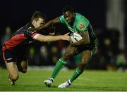 30 September 2016; Niyi Adeolokun of Connacht is tackled by Chris Dean of Edinburgh during the Guinness PRO12 Round 5 match between Connacht and Edinburgh Rugby at the Sportsground in Galway. Photo by Piaras Ó Mídheach/Sportsfile