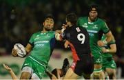 30 September 2016; Bundee Aki of Connacht is tackled by Sean Kennedy of Edinburgh during the Guinness PRO12 Round 5 match between Connacht and Edinburgh Rugby at the Sportsground in Galway. Photo by Piaras Ó Mídheach/Sportsfile