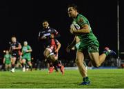30 September 2016; Cian Kelleher of Connacht on his way to scoring his side's third try during the Guinness PRO12 Round 5 match between Connacht and Edinburgh Rugby at the Sportsground in Galway.  Photo by Piaras Ó Mídheach/Sportsfile