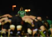 30 September 2016; Niyi Adeolokun of Connacht looks on during a scrum during the Guinness PRO12 Round 5 match between Connacht and Edinburgh Rugby at the Sportsground in Galway.  Photo by Piaras Ó Mídheach/Sportsfile