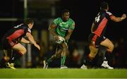 30 September 2016; Niyi Adeolokun of Connacht in action against Chris Dean, left, and Damien Hoyland of Edinburgh during the Guinness PRO12 Round 5 match between Connacht and Edinburgh Rugby at the Sportsground in Galway.  Photo by Piaras Ó Mídheach/Sportsfile