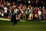 30 September 2016; Rory McIlroy of Europe on the 16th green during the afternoon Fourball Match against Dustin Johnson and Matt Kuchar of USA at The 2016 Ryder Cup Matches at the Hazeltine National Golf Club in Chaska, Minnesota, USA. Photo by Ramsey Cardy/Sportsfile