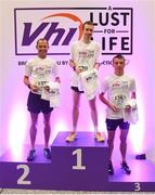 1 October 2016; From left, Frank Quinlan, second place, Eric Curran, winner, and Shane Healy, third place following the Vhi A Lust for Life run series night run in Cork Airport. The run, in conjunction with the Irish Independent, saw runners, walkers and joggers of all levels lace up their running shoes, ignoring the late hour and complete the 5km night run along the Cork Airport runway. Funds raised go towards the Cork City Children’s Hospital Club, local athletics clubs in the area and A Lust for Life.  For further details, please see www.alustforlife.com.  Photo by David Fitzgerald/Sportsfile