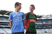 1 October 2016; Ronan McAllister, left, and Brian Coen, both age 13 and from Yonkers, New York City, USA, with the Sam Maguire cup ahead of the GAA Football All-Ireland Senior Championship Final Replay match between Dublin and Mayo at Croke Park in Dublin. Photo by Cody Glenn/Sportsfile