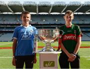 1 October 2016; Ronan McAllister, left, and Brian Coen, both age 13 and from Yonkers, New York City, USA, with the Sam Maguire cup ahead of the GAA Football All-Ireland Senior Championship Final Replay match between Dublin and Mayo at Croke Park in Dublin. Photo by Cody Glenn/Sportsfile