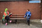1 October 2016; Mayo supporter Alice Keys, from Claremorris, Co Mayo, sits beside Dublin supporter Janet Phelan ahead of the GAA Football All-Ireland Senior Championship Final Replay match between Dublin and Mayo at Croke Park in Dublin. Photo by David Maher/Sportsfile