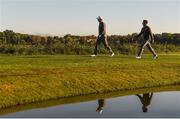 1 October 2016; Thomas Pieters, left, and Rory McIlroy of Europe on the seventh fairway during the morning Foursome Match against Rickie Fowler and Phil Mickelson of USA at The 2016 Ryder Cup Matches at the Hazeltine National Golf Club in Chaska, Minnesota, USA. Photo by Ramsey Cardy/Sportsfile
