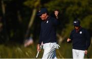 1 October 2016; Phil Mickelson of USA celebrates his putt on the 10th during the morning Foursome Match against Rory McIlroy and Thomas Pieters of USA at The 2016 Ryder Cup Matches at the Hazeltine National Golf Club in Chaska, Minnesota, USA. Photo by Ramsey Cardy/Sportsfile