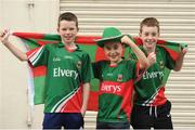 1 October 2016; Mayo supporters Conal Dawson, age 12, Shane Brennan, age 9, and Daniel Brennan, age 12, from Westport, Co. Mayo ahead of the GAA Football All-Ireland Senior Championship Final Replay match between Dublin and Mayo at Croke Park in Dublin. Photo by Sam Barnes/Sportsfile