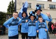 1 October 2016; Dublin supporters from left, Christian, Gillian, Jason, Dylan and Dan O'Sullivan from Palmerstown, Co Dublin, ahead of the GAA Football All-Ireland Senior Championship Final Replay match between Dublin and Mayo at Croke Park in Dublin. Photo by Sam Barnes/Sportsfile