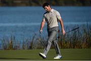 1 October 2016; Rory McIlroy of Europe reacts after missing his putt on the tenth hole during the morning Foursome Match against Rickie Fowler and Phil Mickelson of USA at The 2016 Ryder Cup Matches at the Hazeltine National Golf Club in Chaska, Minnesota, USA. Photo by Ramsey Cardy/Sportsfile