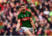 1 October 2016; Lee Keegan of Mayo celebrates after scoring his side's first goal during the GAA Football All-Ireland Senior Championship Final Replay match between Dublin and Mayo at Croke Park in Dublin. Photo by Brendan Moran/Sportsfile