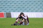 6 February 2011; Oisin Jordan, Our Lady's Secondary School, Templemore, shows his disappointment at the final whislte. Dr. Harty Cup Semi-final, Charleville CBS, Cork v Our Lady's Secondary School, Templemore, Páirc na nGael, Limerick. Picture credit: Diarmuid Greene / SPORTSFILE