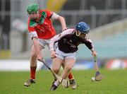 6 February 2011; Liam Treacy, Our Lady's Secondary School, Templemore, in action against Timmy Rea, Charleville CBS. Dr. Harty Cup Semi-final, Charleville CBS, Cork v Our Lady's Secondary School, Templemore, Páirc na nGael, Limerick. Picture credit: Diarmuid Greene / SPORTSFILE