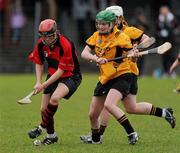6 February 2011; Shelley Kehoe, Oulart-the-Ballagh, in action against Ann Marie Starr, Killimor. All-Ireland Senior Camogie Club Championship Semi-Final, Killimor v Oulart-the-Ballagh, Duggan Park, Ballinasloe, Co. Galway. Picture credit: Brian Lawless / SPORTSFILE