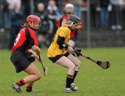 6 February 2011; Susan Keane, Killimor, in action against Sharon Kehoe, Oulart-the-Ballagh. All-Ireland Senior Camogie Club Championship Semi-Final, Killimor v Oulart-the-Ballagh, Duggan Park, Ballinasloe, Co. Galway. Picture credit: Brian Lawless / SPORTSFILE