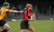 6 February 2011; Sharon Kehoe, Oulart-the-Ballagh, in action against Brenda Hanney, Killimor. All-Ireland Senior Camogie Club Championship Semi-Final, Killimor v Oulart-the-Ballagh, Duggan Park, Ballinasloe, Co. Galway. Picture credit: Brian Lawless / SPORTSFILE