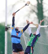8 February 2011; Liam Rushe, UCD, contests a high ball with Ciarán Cowan, Limerick IT. Ulster Bank Fitzgibbon Cup Group 2, UCD v Limerick IT, UCD, Belfield, Dublin. Picture credit: Dáire Brennan / SPORTSFILE