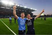 1 October 2016; Paul Flynn of Dublin celebrates with captain Stephen Cluxton of Dublin after the GAA Football All-Ireland Senior Championship Final Replay match between Dublin and Mayo at Croke Park in Dublin. Photo by Stephen McCarthy/Sportsfile