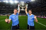 1 October 2016; Paul Flynn, left, of Dublin lifts the Sam Maguire cup with teammate Bernard Brogan after the GAA Football All-Ireland Senior Championship Final Replay match between Dublin and Mayo at Croke Park in Dublin. Photo by Stephen McCarthy/Sportsfile