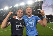 1 October 2016; Stephen Cluxton of Dublin celebrates with teammate Paul Flynn after the GAA Football All-Ireland Senior Championship Final Replay match between Dublin and Mayo at Croke Park in Dublin. Photo by David Maher/Sportsfile