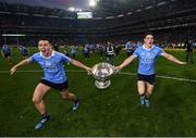 1 October 2016; Cormac Costello, left, of Dublin and Diarmuid Connolly celebrate with the Sam Maguire cup after the GAA Football All-Ireland Senior Championship Final Replay match between Dublin and Mayo at Croke Park in Dublin. Photo by Stephen McCarthy/Sportsfile