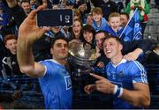 1 October 2016; Bernard Brogan of Dublin takes a selfie with teammate Paul Flynn and supporters after the GAA Football All-Ireland Senior Championship Final Replay match between Dublin and Mayo at Croke Park in Dublin. Photo by Sportsfile