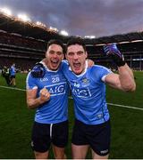 1 October 2016; Shane B. Carthy, left, and Diarmuid Connolly of Dublin celebrate after the GAA Football All-Ireland Senior Championship Final Replay match between Dublin and Mayo at Croke Park in Dublin. Photo by Stephen McCarthy/Sportsfile