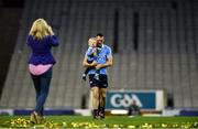1 October 2016; Denis Bastick of Dublin and his son Aidan are photographed by his wife Jody on the pitch after the GAA Football All-Ireland Senior Championship Final Replay match between Dublin and Mayo at Croke Park in Dublin. Photo by Brendan Moran/Sportsfile
