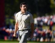 1 October 2016; Rory McIlroy of Europe celebrates a putt on the 13th hole during the afternoon Fourball Match against Brooks Koepka and Dustin Johnson of United States at The 2016 Ryder Cup Matches at the Hazeltine National Golf Club in Chaska, Minnesota, USA. Photo by Ramsey Cardy/Sportsfile