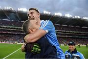 1 October 2016; Cormac Costello of Dublin celebrates with his dad, Dublin County Board CEO John, celebrate after the GAA Football All-Ireland Senior Championship Final Replay match between Dublin and Mayo at Croke Park in Dublin. Photo by Ray McManus/Sportsfile