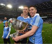 1 October 2016; Paul Mannion  and Paddy Andrews of Dublin celebrate at the end of the GAA Football All-Ireland Senior Championship Final Replay match between Dublin and Mayo at Croke Park in Dublin. Photo by David Maher/Sportsfile