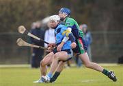 8 February 2011; Liam Rushe, UCD, in action against Ciarán Cowan, Limerick IT. Ulster Bank Fitzgibbon Cup Group 2, UCD v Limerick IT, UCD, Belfield, Dublin. Picture credit: Dáire Brennan / SPORTSFILE