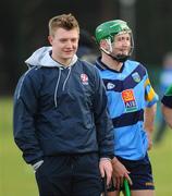 8 February 2011; Joe Canning, Limerick IT, shares a joke with Noel McGrath, UCD, after the game. Ulster Bank Fitzgibbon Cup Group 2, UCD v Limerick IT, UCD, Belfield, Dublin. Picture credit: Dáire Brennan / SPORTSFILE