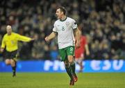 8 February 2011; Darron Gibson, Republic of Ireland, celebrates after scoring his side's goal. Carling Four Nations Tournament, Republic of Ireland v Wales, Aviva Stadium, Lansdowne Road, Dublin. Picture credit: David Maher / SPORTSFILE