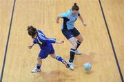 29 January 2011; Louise Quinn, UCD, in action against Cliodhna McHugh, DCU. Womens Soccer Colleges Association of Ireland National Futsal Finals, University of Limerick, Limerick. Picture credit: Diarmuid Greene / SPORTSFILE