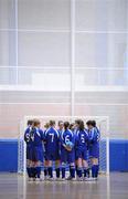 29 January 2011; The DCU team gather together in a huddle. Womens Soccer Colleges Association of Ireland National Futsal Finals, University of Limerick, Limerick. Picture credit: Diarmuid Greene / SPORTSFILE