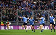 1 October 2016; Dublin players, from left, Brian Fenton, Cormac Costello, Darren Daly and Paul Flynn celebrate on the final whistle of the GAA Football All-Ireland Senior Championship Final Replay match between Dublin and Mayo at Croke Park in Dublin. Photo by Brendan Moran/Sportsfile