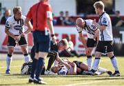 2 October 2016; Dean Shiels of Dundalk lies injured after scoring his side's first goal during the Irish Daily Mail FAI Cup Semi-Final match between Dundalk and Derry City at Oriel Park in Dundalk Co. Louth. Photo by Sportsfile