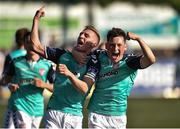 2 October 2016; Ronan Curtis, left, of Derry City celebrates with team-mate Conor McDermott after scoring his side's second goal during the Irish Daily Mail FAI Cup Semi-Final match between Dundalk and Derry City at Oriel Park in Dundalk Co. Louth. Photo by Sportsfile