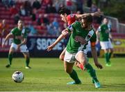 2 October 2016; Greg Bolger of Cork City in action against Jamie McGrath of St Patrick's Athletic  during the Irish Daily Mail FAI Cup Semi-Final match between St Patrick's Athletic and Cork City at Richmond Park in Dublin. Photo by David Maher/Sportsfile