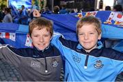 2 October 2016; Dublin supporters and brothers, Ruairí Maguire, age 10, left, and Cian Maguire, age 9, from the Navan Road, during the All-Ireland Champions Homecoming at Smithfield Square in Dublin. Photo by Piaras Ó Mídheach/Sportsfile