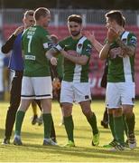 2 October 2016; Sean Maguire, second from right, of Cork City celebrates with teammates Colin Healy and Gavan Holohan at the end of the Irish Daily Mail FAI Cup Semi-Final match between St Patrick's Athletic and Cork City at Richmond Park in Dublin. Photo by David Maher/Sportsfile