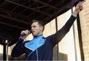 2 October 2016; Dublin's Dean Rock sings a song during the All-Ireland Champions Homecoming at Smithfield Square in Dublin. Photo by Piaras Ó Mídheach/Sportsfile