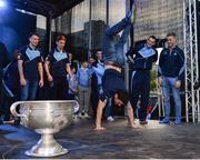 2 October 2016; Dublin's Bernard Brogan performs a handstand next to the Sam Maguire cup during the All-Ireland Champions Homecoming at Smithfield Square in Dublin. Photo by Piaras Ó Mídheach/Sportsfile