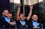 2 October 2016; Dublin players, from left, Kevin McManamon, Bernard Brogan and Philly McMahon during the All-Ireland Champions Homecoming at Smithfield Square in Dublin. Photo by Piaras Ó Mídheach/Sportsfile