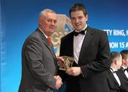 11 February 2011; James McGrath, from South Down, is presented with his Lory Meagher award by Uachtarán CLG Criostóir Ó Cuana. Christy Ring, Nicky Rackard, Lory Meagher Champion 15 & Rounds All Star Awards 2010, Croke Park, Dublin. Photo by Sportsfile