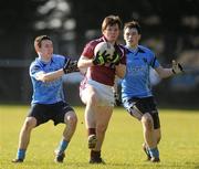 12 February 2011; Ciaran Canavan, Omagh CBS, in action against Niall Higgins and Connor McCann, left, St Mary's Magherafelt. MacRory Cup Quarter-Final, St Mary's Magherafelt v Omagh CBS, Sean MacDermott's GAA Club, Maghery, Co. Armagh. Picture credit: Oliver McVeigh / SPORTSFILE