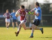 12 February 2011; Brendan Donaghy, Omagh CBS, in action against Terence O'Brien, St Mary's Magherafelt. MacRory Cup Quarter-Final, St Mary's Magherafelt v Omagh CBS, Sean MacDermott's GAA Club, Maghery, Co. Armagh. Picture credit: Oliver McVeigh / SPORTSFILE